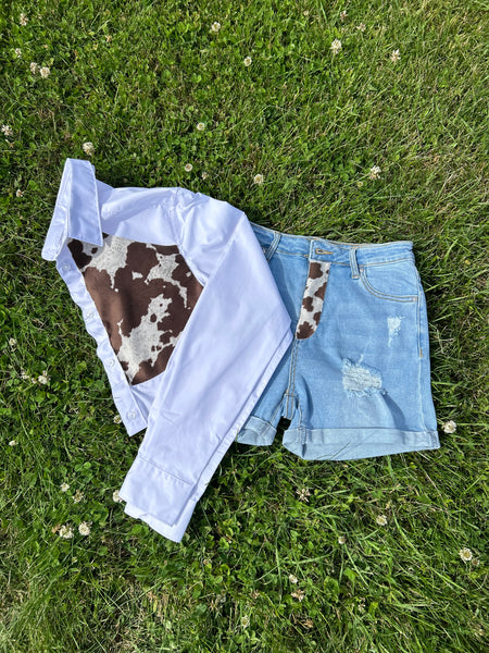 COWHIDE SHORT SET