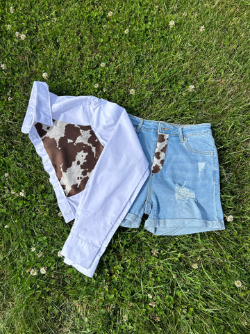COWHIDE SHORT SET
